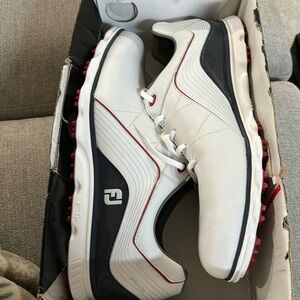 Never worn with tags, FootJoy Pro/SL men’s golf shoes.